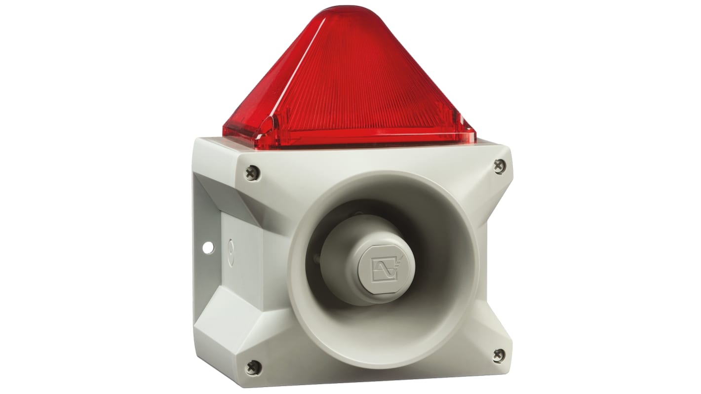 Pfannenberg PA X 10-10 Series Red Sounder Beacon, 230 V ac, Base Mount, 110dB at 1 Metre