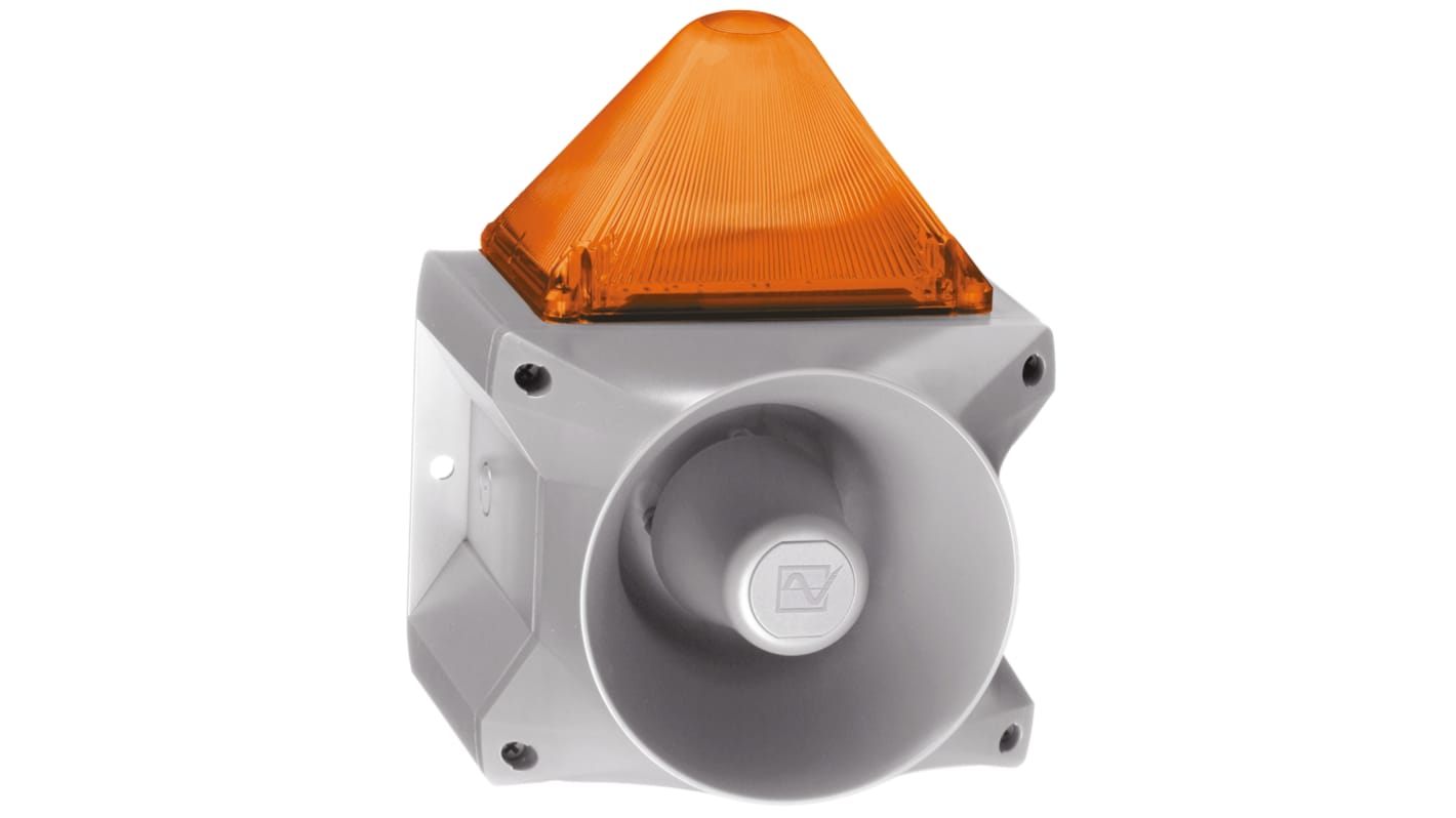 Pfannenberg PA X 20-15 Series Amber Sounder Beacon, 230 V ac, Base Mount, 110dB at 1 Metre