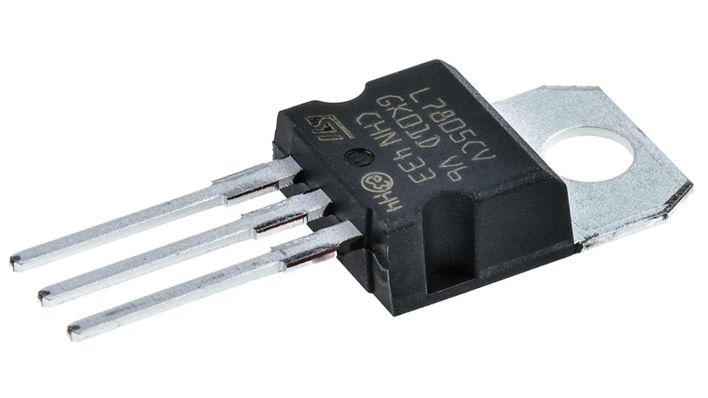 STMicroelectronics, 5 V Linear Voltage Regulator, 1.5A, 1-Channel 3-Pin, TO-220 L7805CV