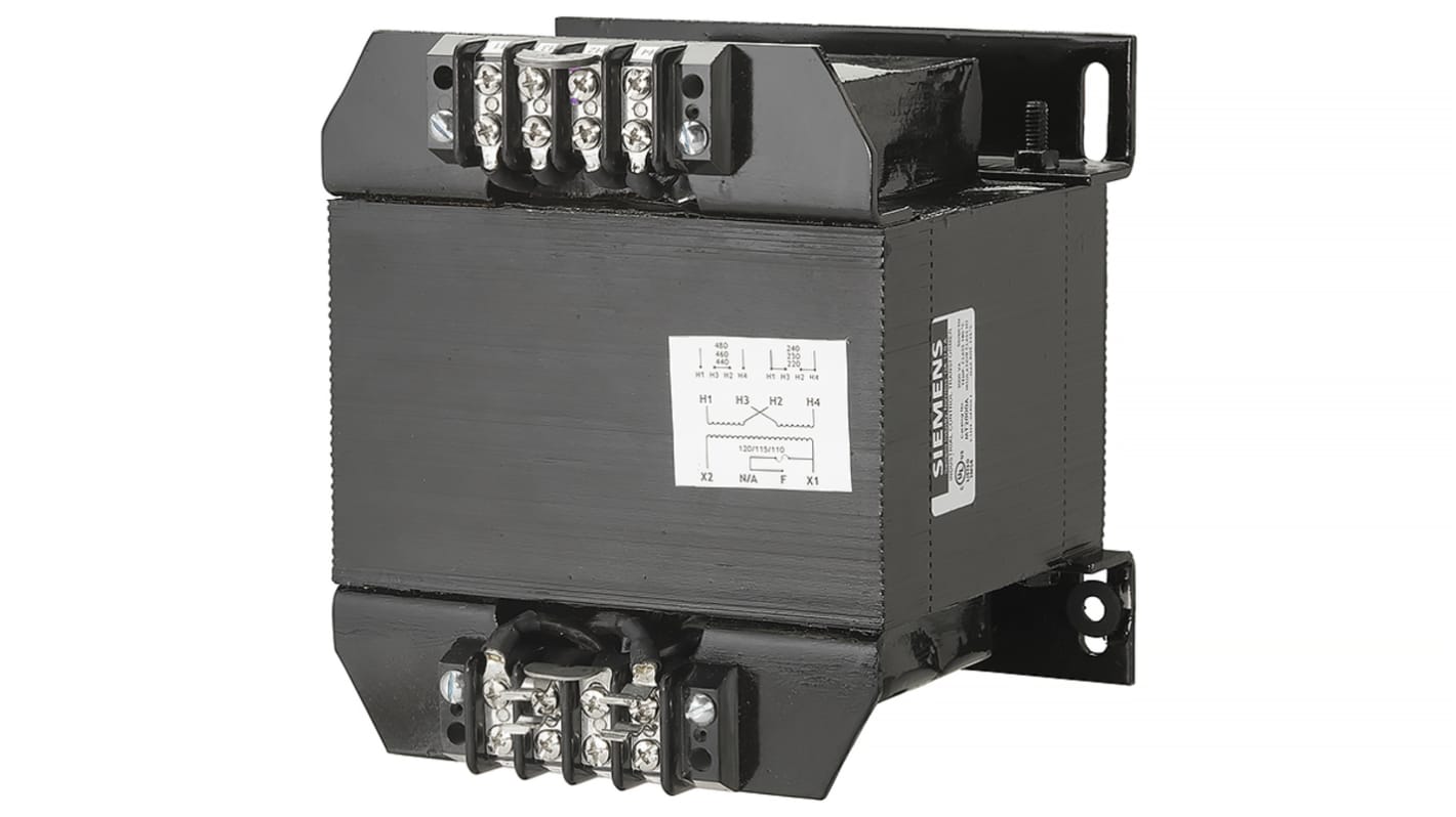 Siemens 2kVA DIN Rail Transformer, 240 x 480, 230 x 460, 220 x 440V ac Primary, 120/115/110V ac Secondary
