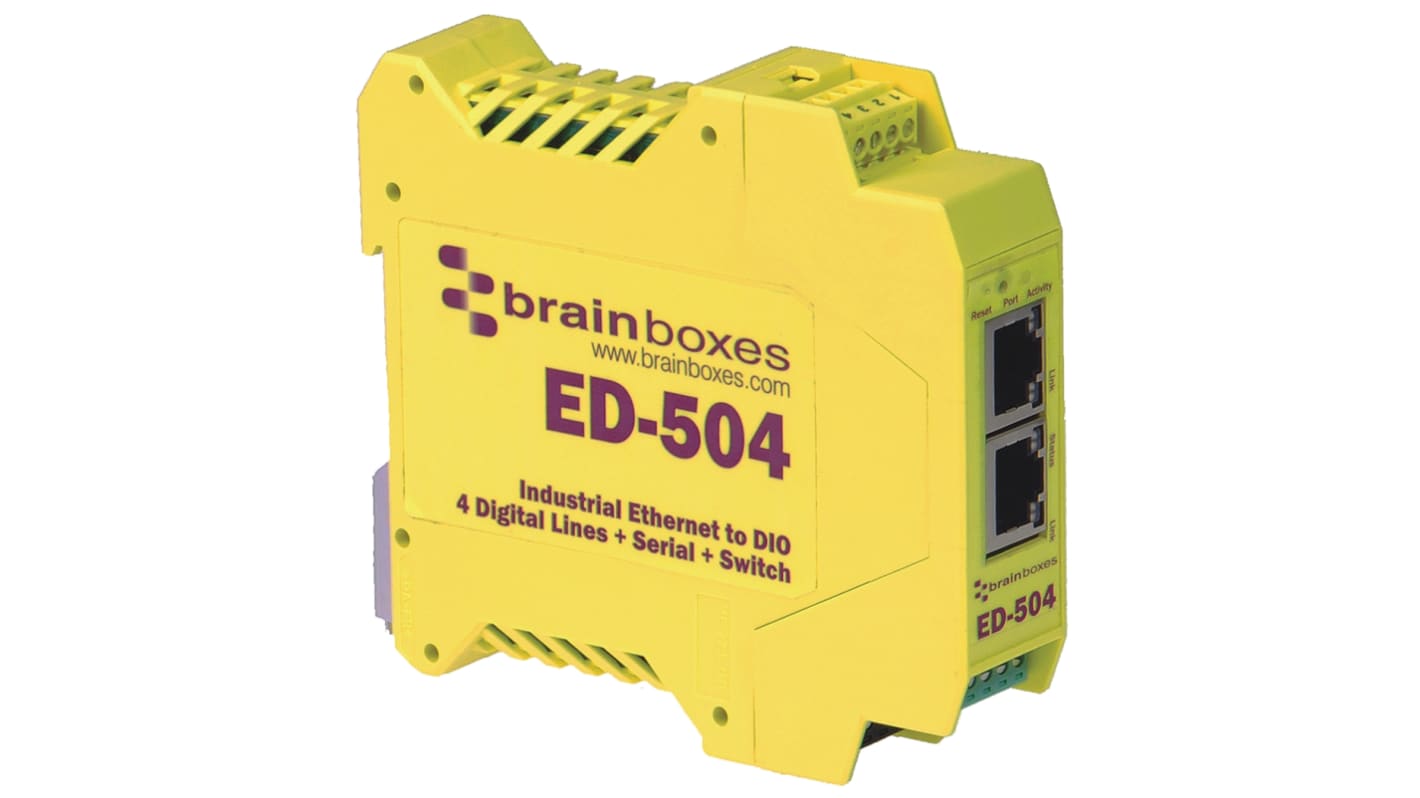 Brainboxes DIN Rail Mount Ethernet Switch, 2 RJ45 Ports