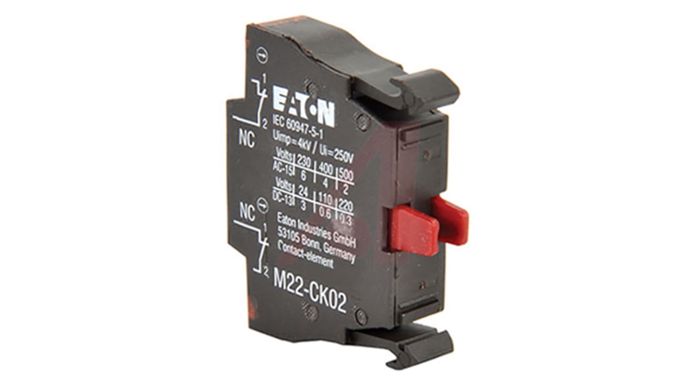 Eaton RMQ Titan M22 Series Contact Block for Use with NZM1, 220 V dc, 230V ac, 2NC