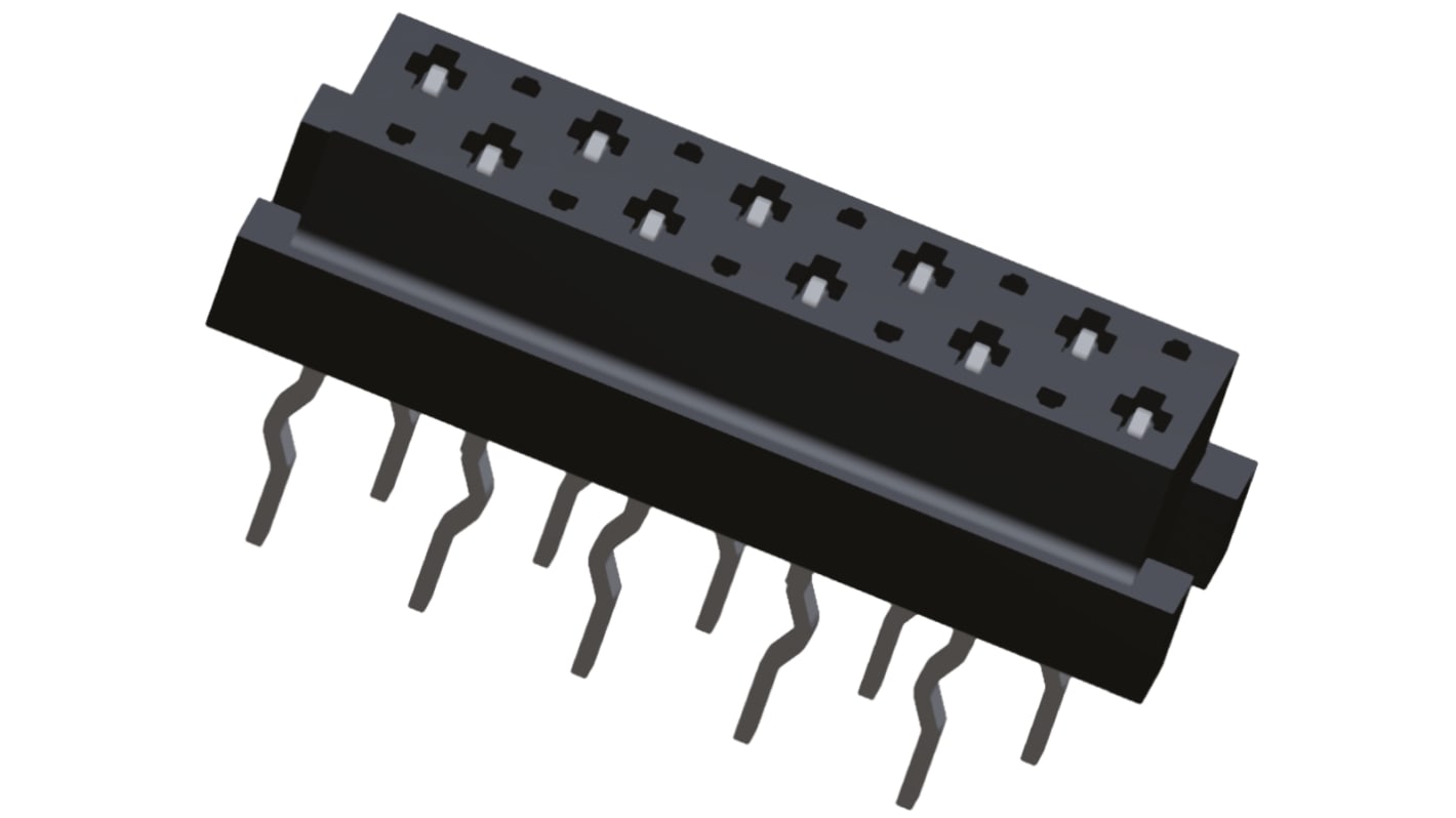 Gniazdo PCB 10 -pinowe 2 -rzędowe raster: 1.27mm typu płytka – płytka Proste Przewlekany