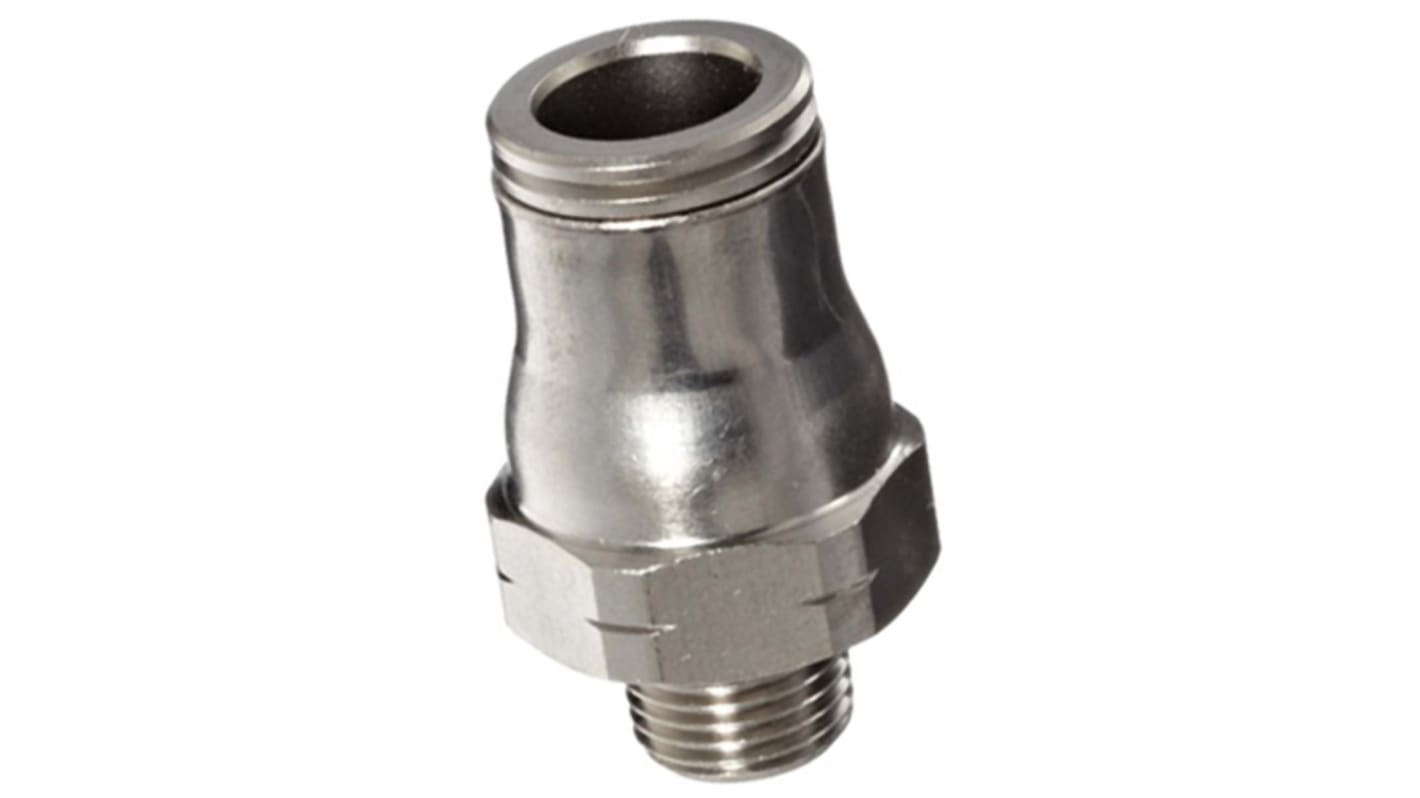 Legris LF3600 R1/8 Stecker x 8-mm-Steckanschluss Gerader Gewindeadapter, Gewinde-zu-Rohr, Messing vernickelt, R1/8