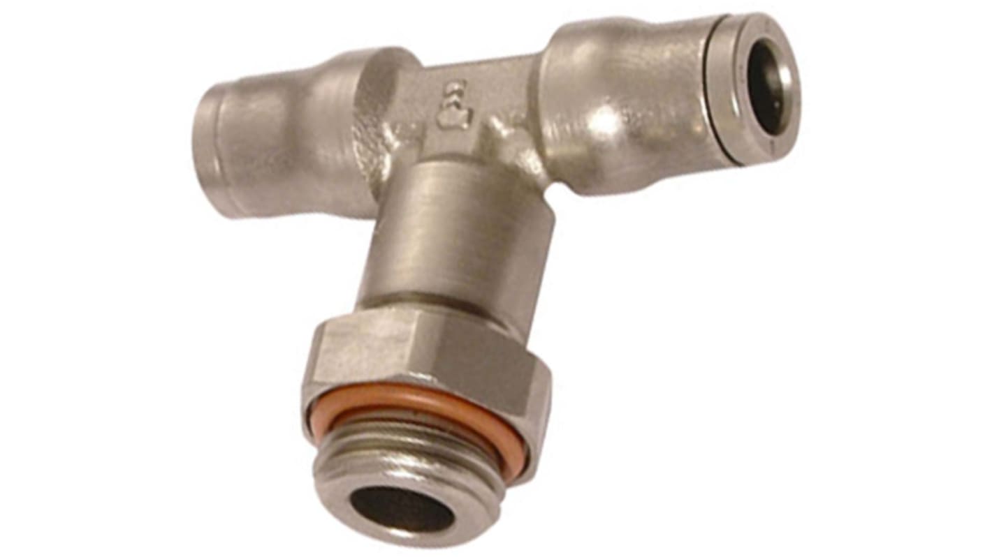 Legris LF3600 Series Tee Threaded Adaptor, Push In 4 mm to Push In 4 mm, Threaded-to-Tube Connection Style