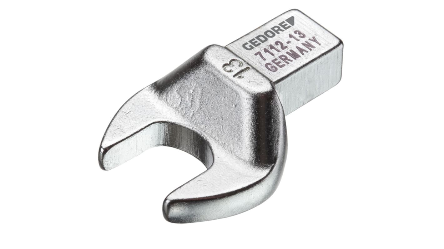 Gedore 7112 Series Spanner Head, 7 mm, 9 x 12mm Insert, Chrome Finish