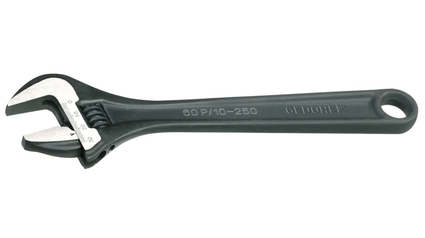 Gedore Adjustable Spanner, 155 mm Overall, 20mm Jaw Capacity, Metal Handle