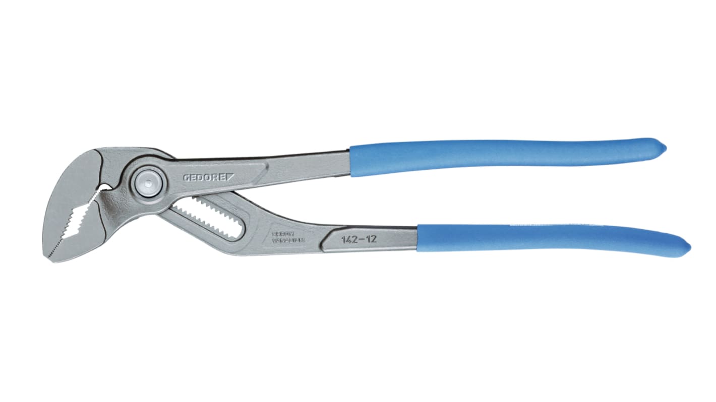 Gedore 142 12TL Water Pump Pliers, 309 mm Overall, Bent Tip, 43mm Jaw