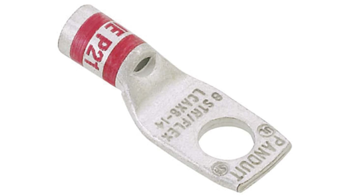 Panduit, LCAX Uninsulated Ring Terminal, 5/8in Stud Size, Silver