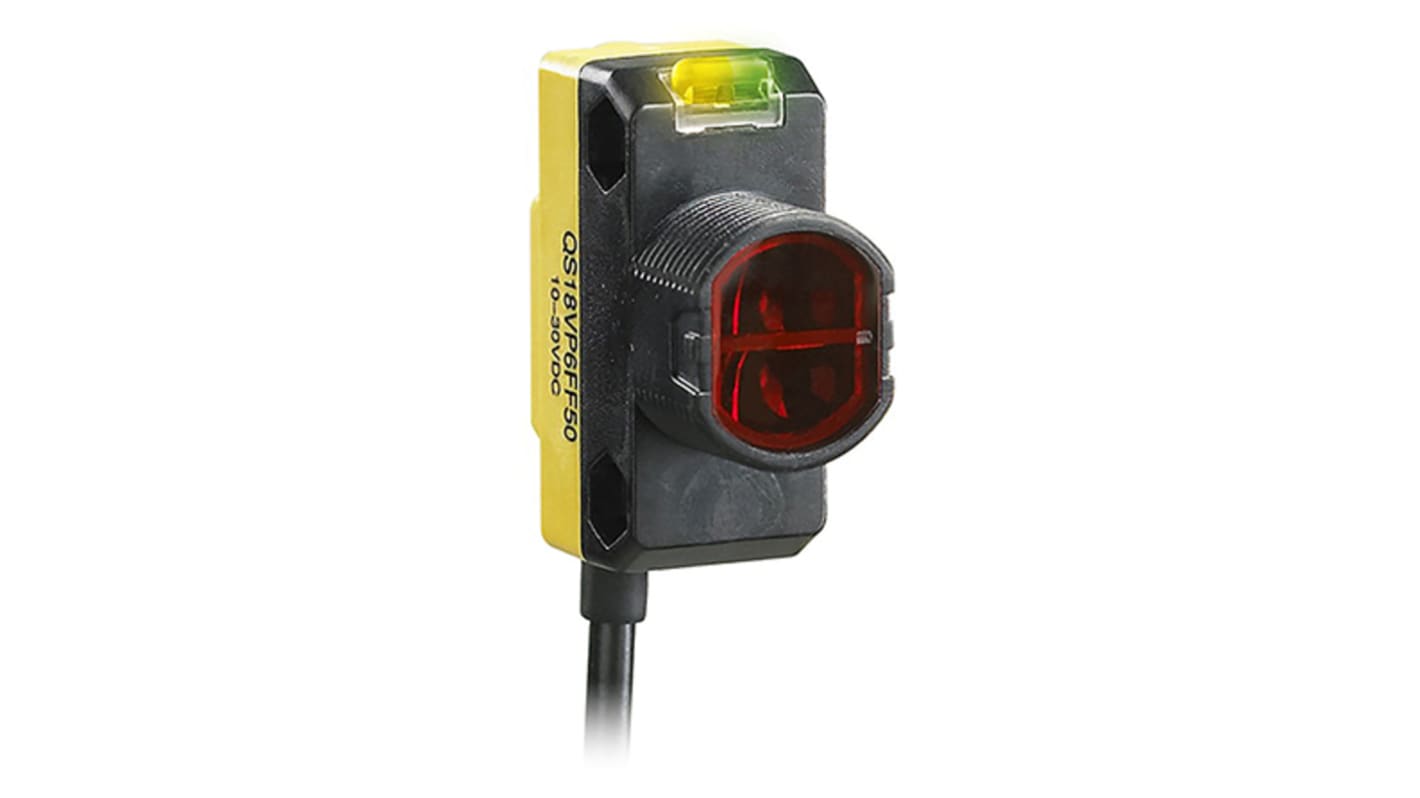 Banner Retroreflective Photoelectric Sensor, Barrel Sensor, 3.5 m Detection Range