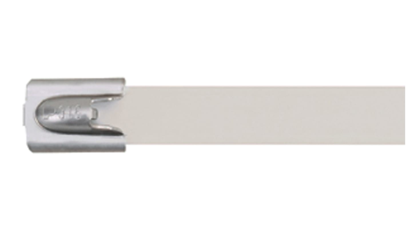 Panduit Cable Tie, Locking Cable Tie, 362mm x 7.9 mm, White Stainless Steel, Pk-50