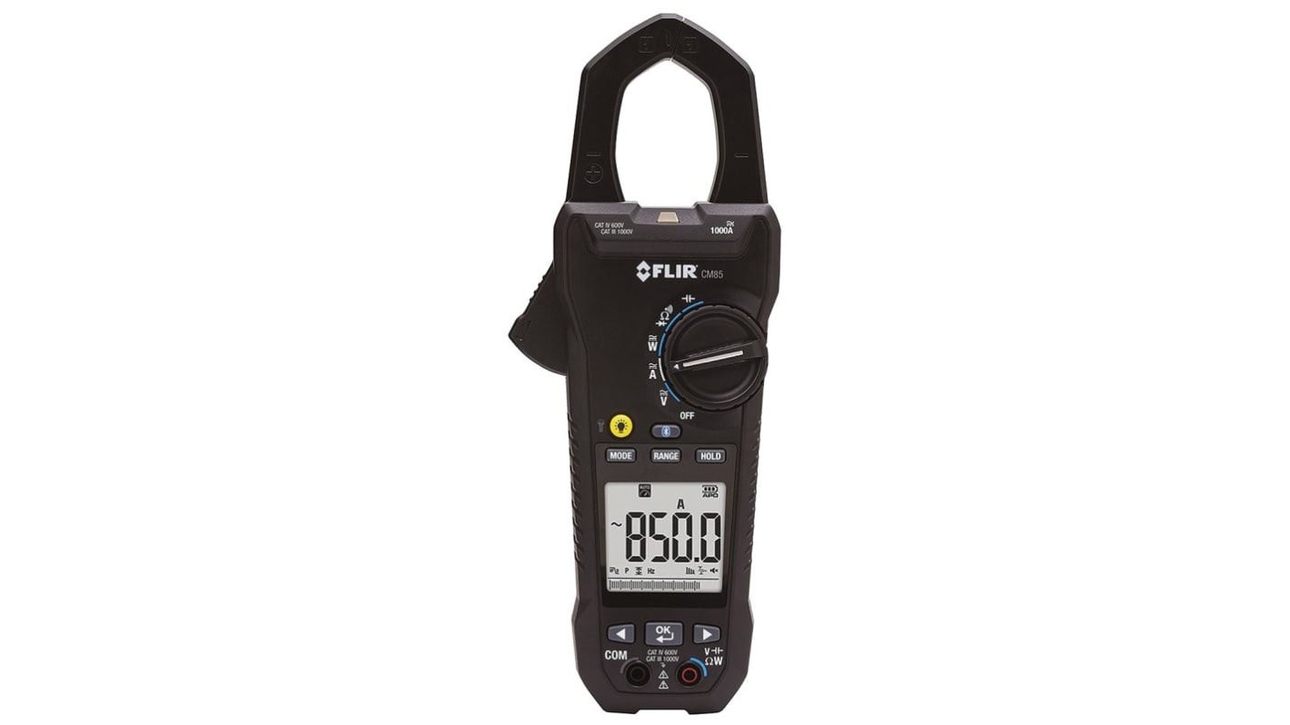 FLIR CM85 Clamp Meter Bluetooth, 1kA dc, Max Current 1kA ac CAT III 1000 V, CAT IV 600 V