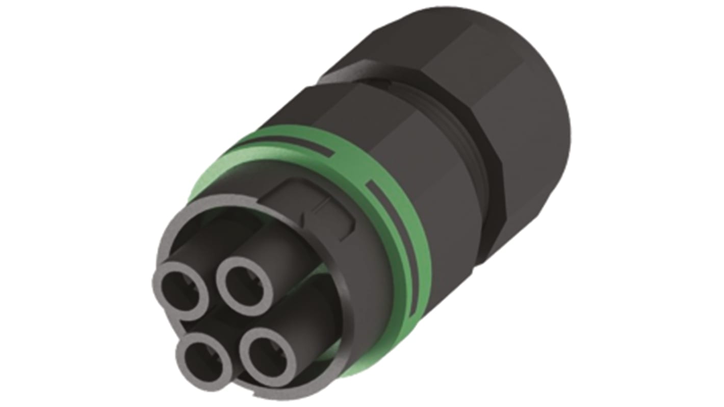 Techno Circular Connector, 4 Contacts, Cable Mount, IP68, THB Series