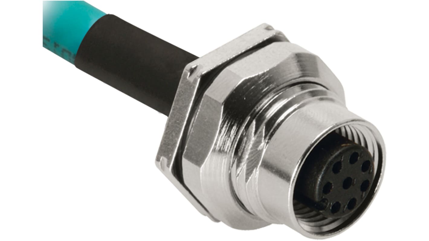 Cable Ethernet Cat5e Turck de color Azul, long. 500mm, funda de Elastómero Termoplástico (TPE)