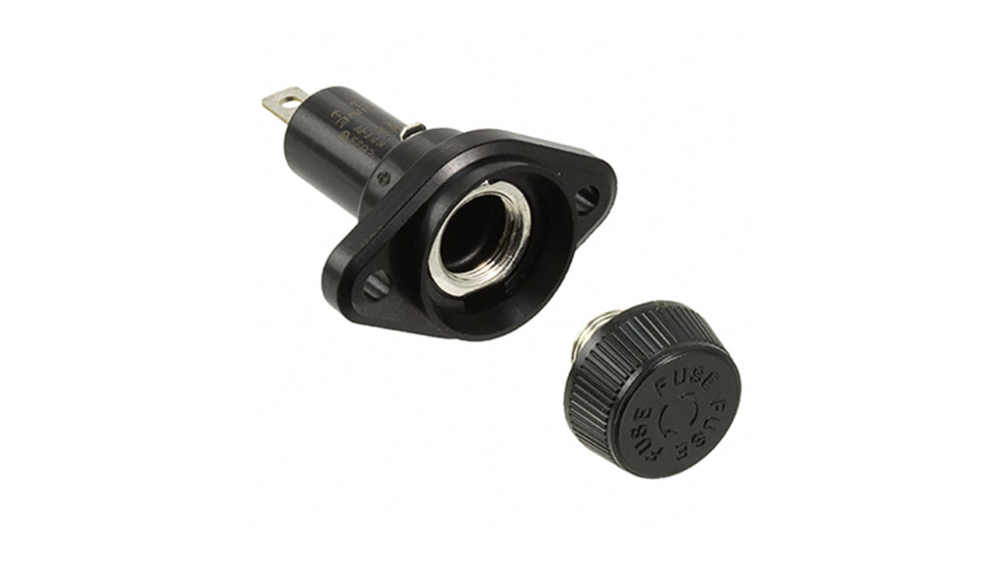 Eaton Bussmann Series 15A Panel Mount Fuse Holder for 13/32 x 1-5/16in Fuse, 600V ac