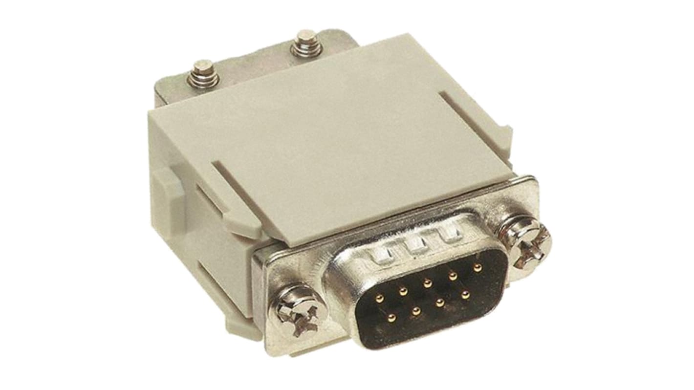 HARTING Han-Modular Robustes Power Steckverbinder-Modul, 9-polig 5A Stecker, D-Sub Modul Crimp