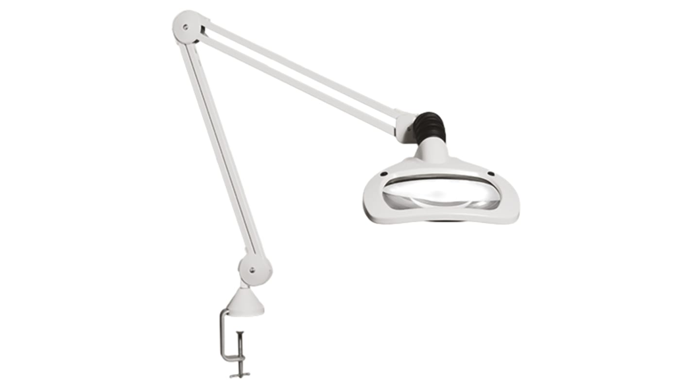 Luxo Wave LED LED Magnifying Lamp with Table Clamp Mount, 5dioptre