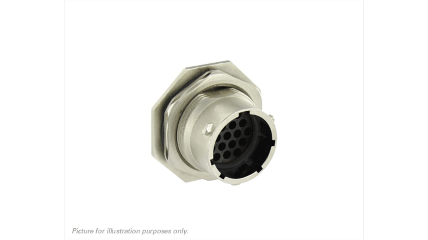 Souriau Connector, 19 Contacts, Panel Mount, Plug, Male, IP67, IP68, IP69K, UT0W Series