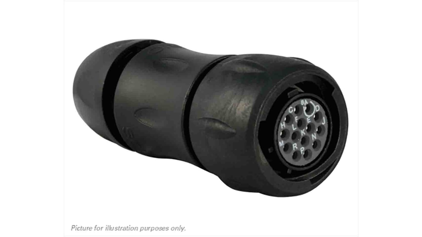 Souriau, UTS 14 Way Cable Mount MIL Spec Circular Connector Plug, Socket Contacts,Shell Size 12, Bayonet, MIL-DTL-26482