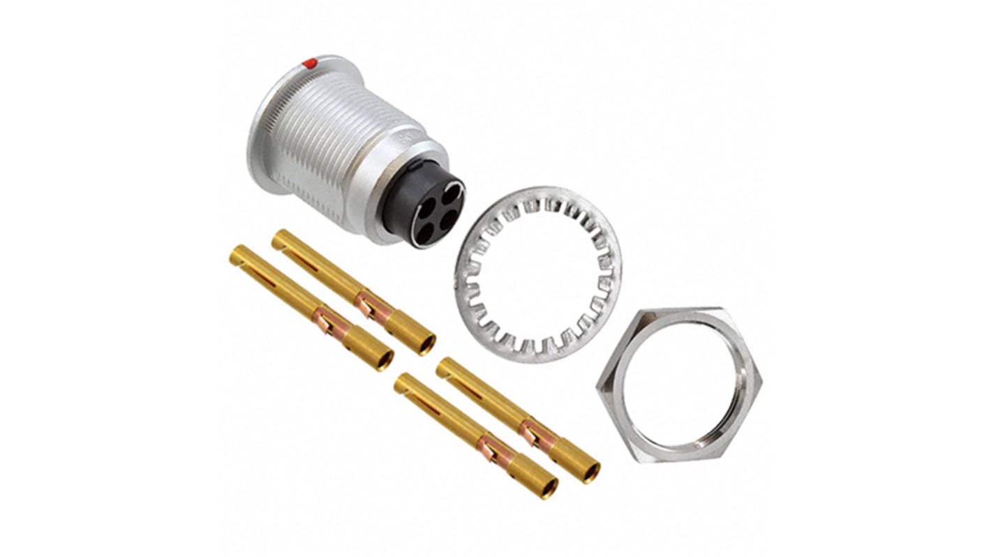 Souriau Connector, 4 Contacts, Panel Mount, Socket, Female, IP40, JBX Series