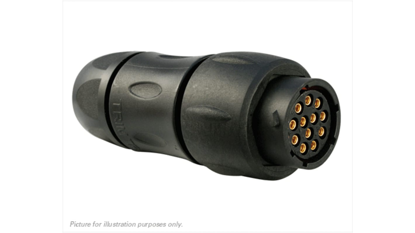 Souriau Sunbank by Eaton Circular Connector, 12 Contacts, In-line, Plug, Male, IP68, IP69K, UTS Series