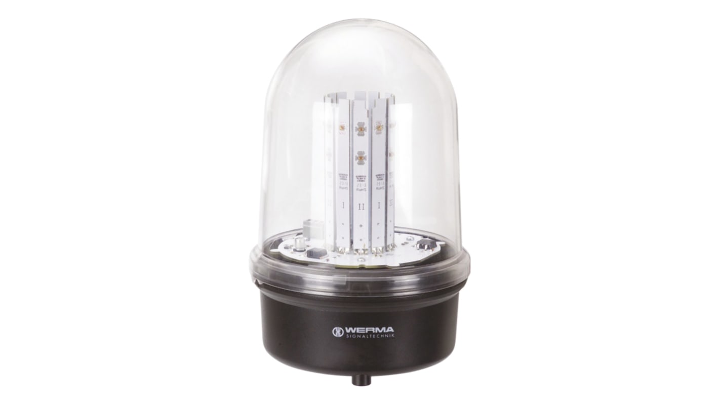 Werma BM 280 Series Red Steady Beacon, 230 V ac, Base Mount, LED Bulb, IP65