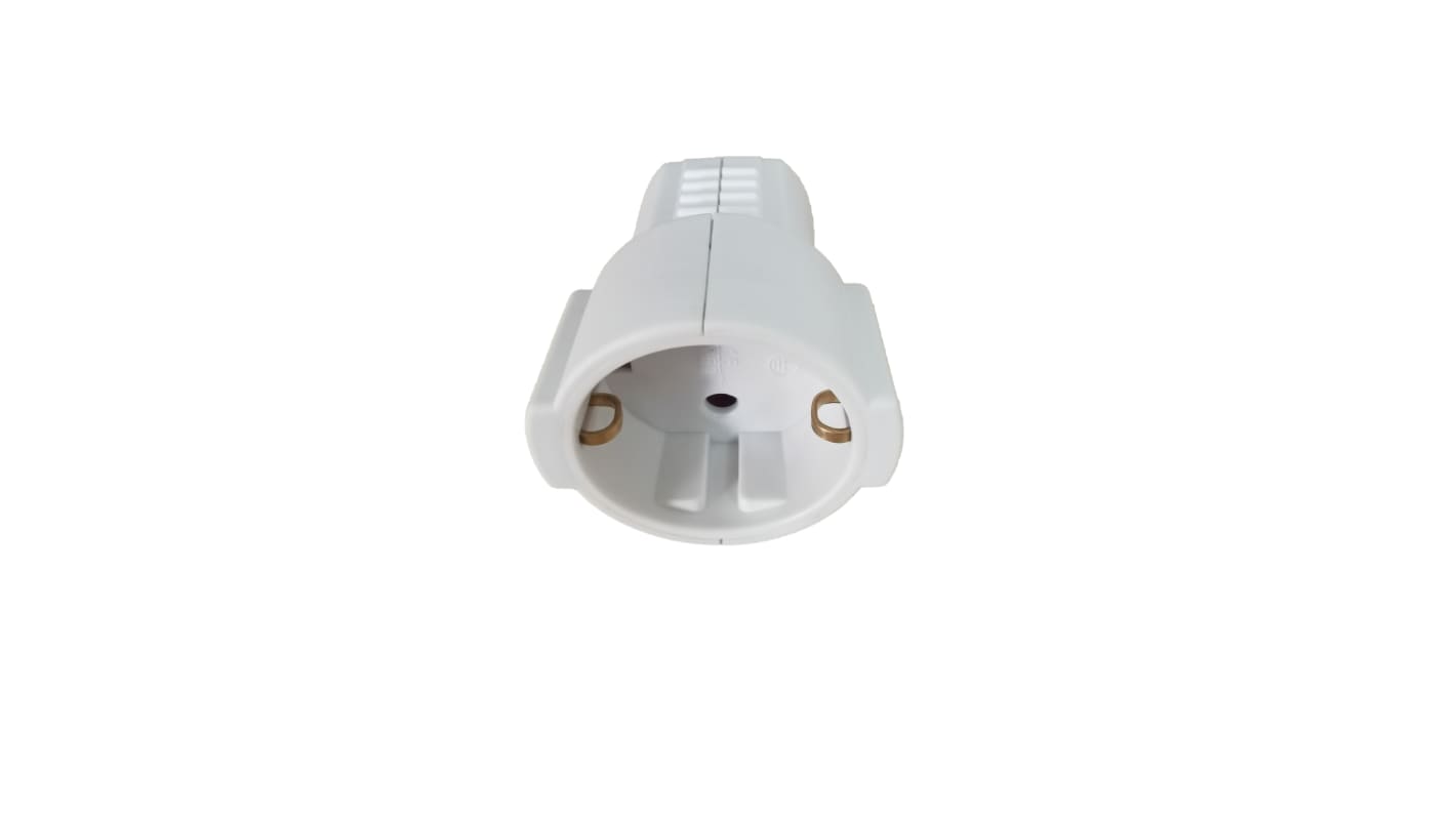 RS PRO Netzsteckdose Kabel, 2P+E, Typ F – Deutscher Schutzkontakt, 250 V / 16A Weiß, für Deutschland