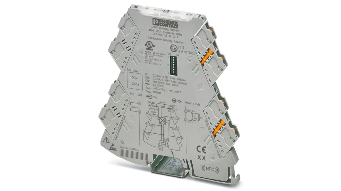Phoenix Contact MINI MCR Series Signal Conditioner, Current, Voltage Input, Transistor Output, 9.6 → 30V dc