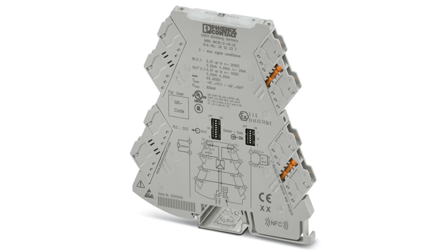 Phoenix Contact MINI MCR Series Signal Conditioner, Current, Voltage Input, Current, Voltage Output, 9.6 → 30V