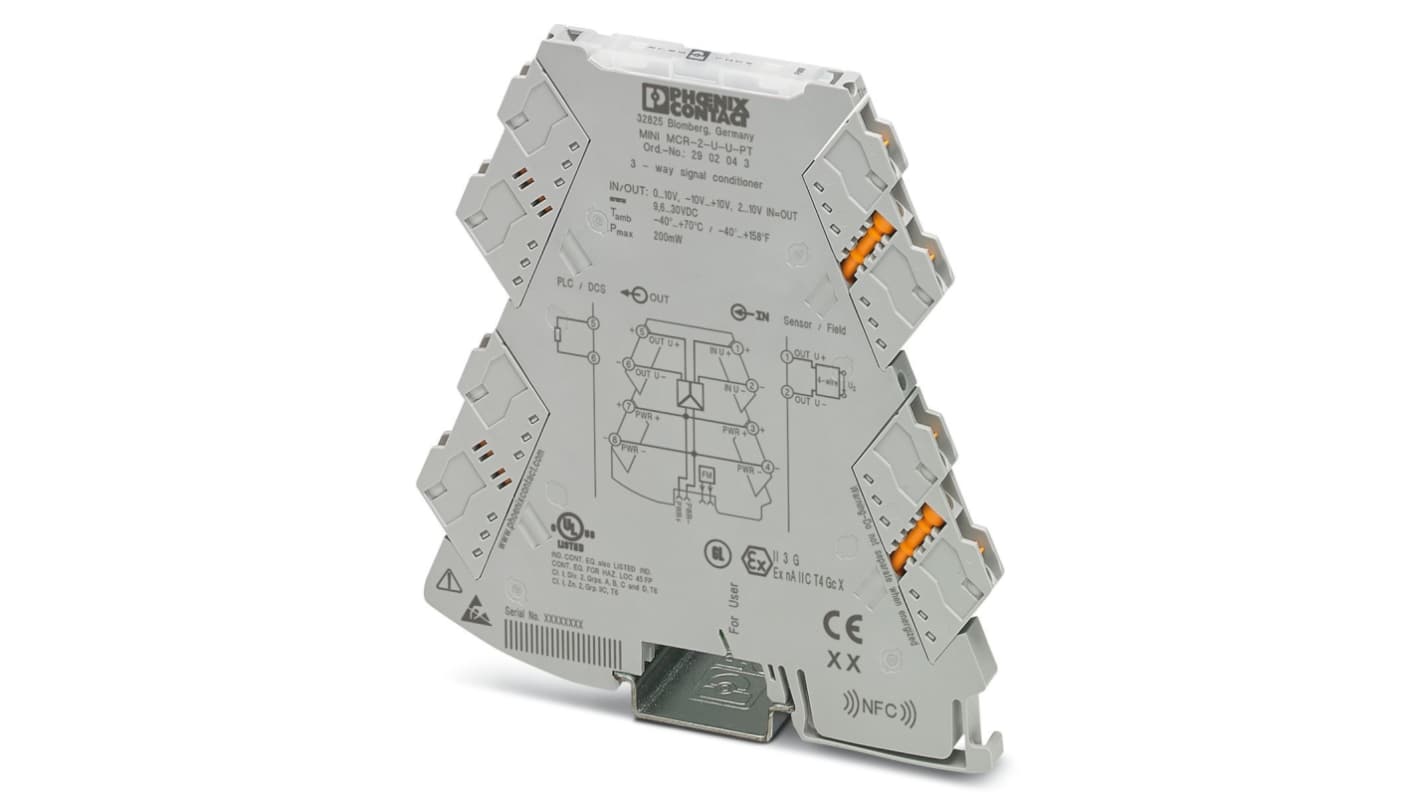 Phoenix Contact MINI MCR Series Signal Conditioner, Voltage Input, Voltage Output, 9.6 → 30V dc Supply, ATEX