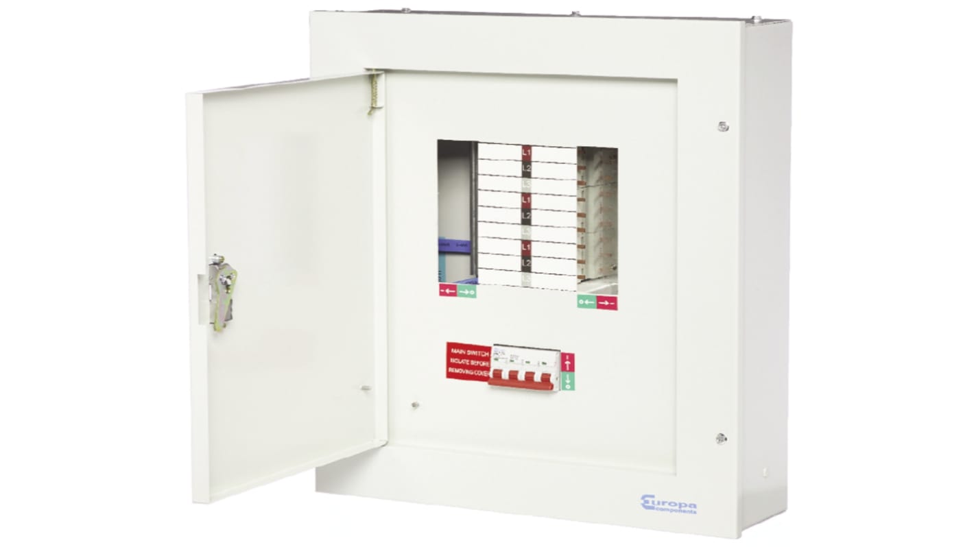 Scheda di distribuzione 3 fasi elettriche Europa, 30 vie, 125 A
