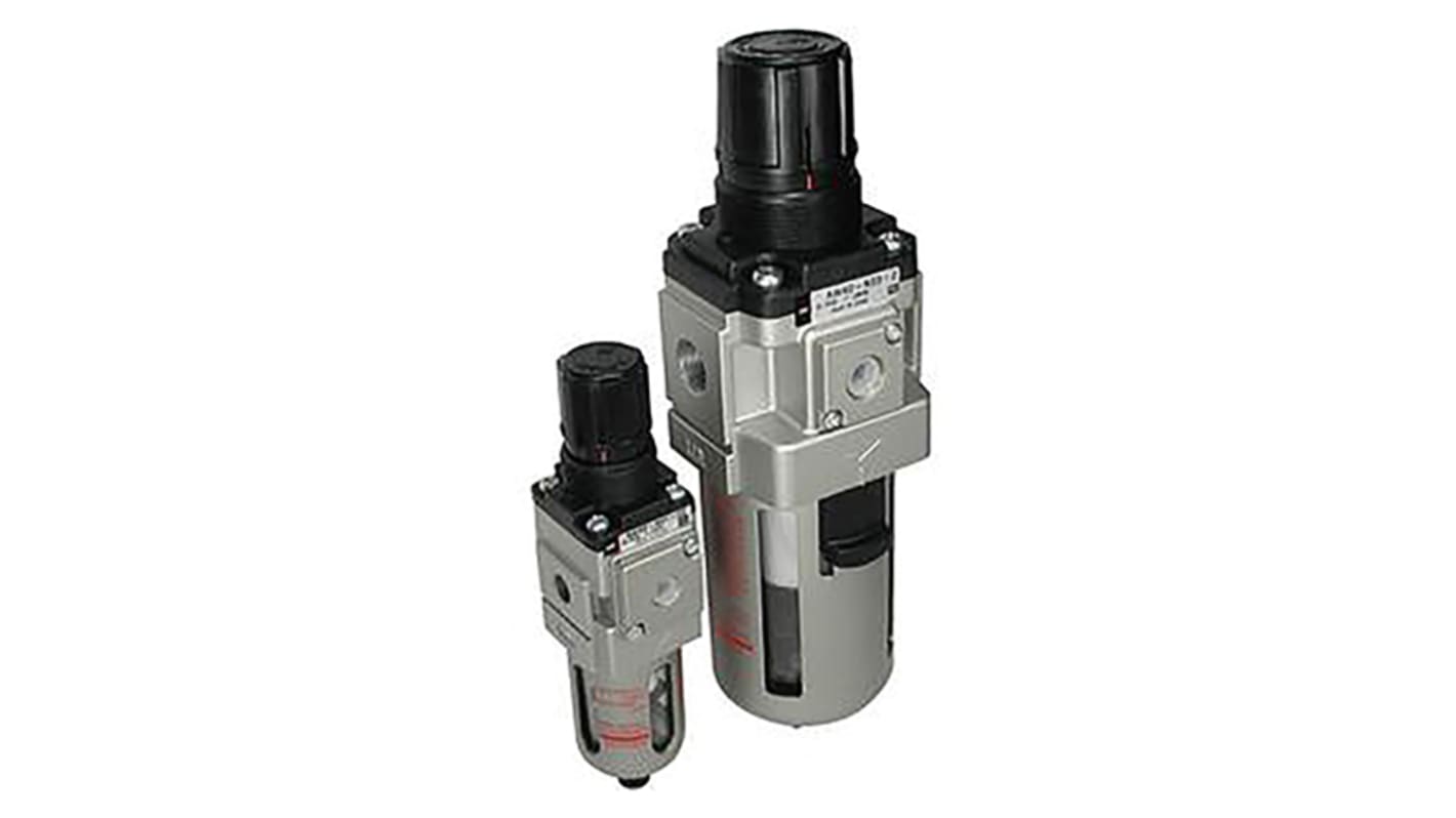 SMC AW Polycarbonate Filter Regulator, 5μm, NPT 3/8, Manual, 10 bar