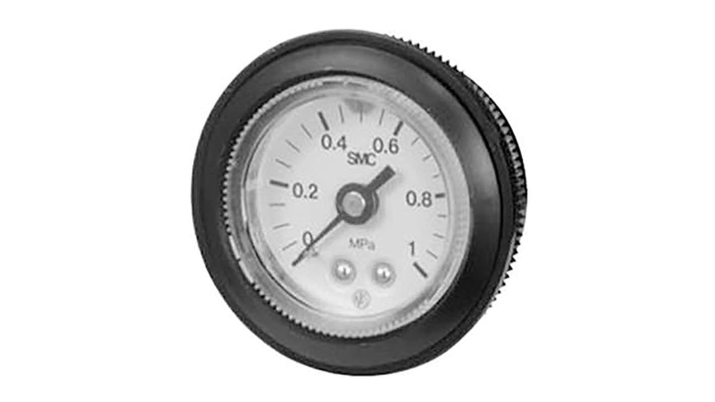 SMC Analogue Pressure Gauge 1MPa Back Entry, G46-P10-02-X30, With RS Calibration, 0MPa min.