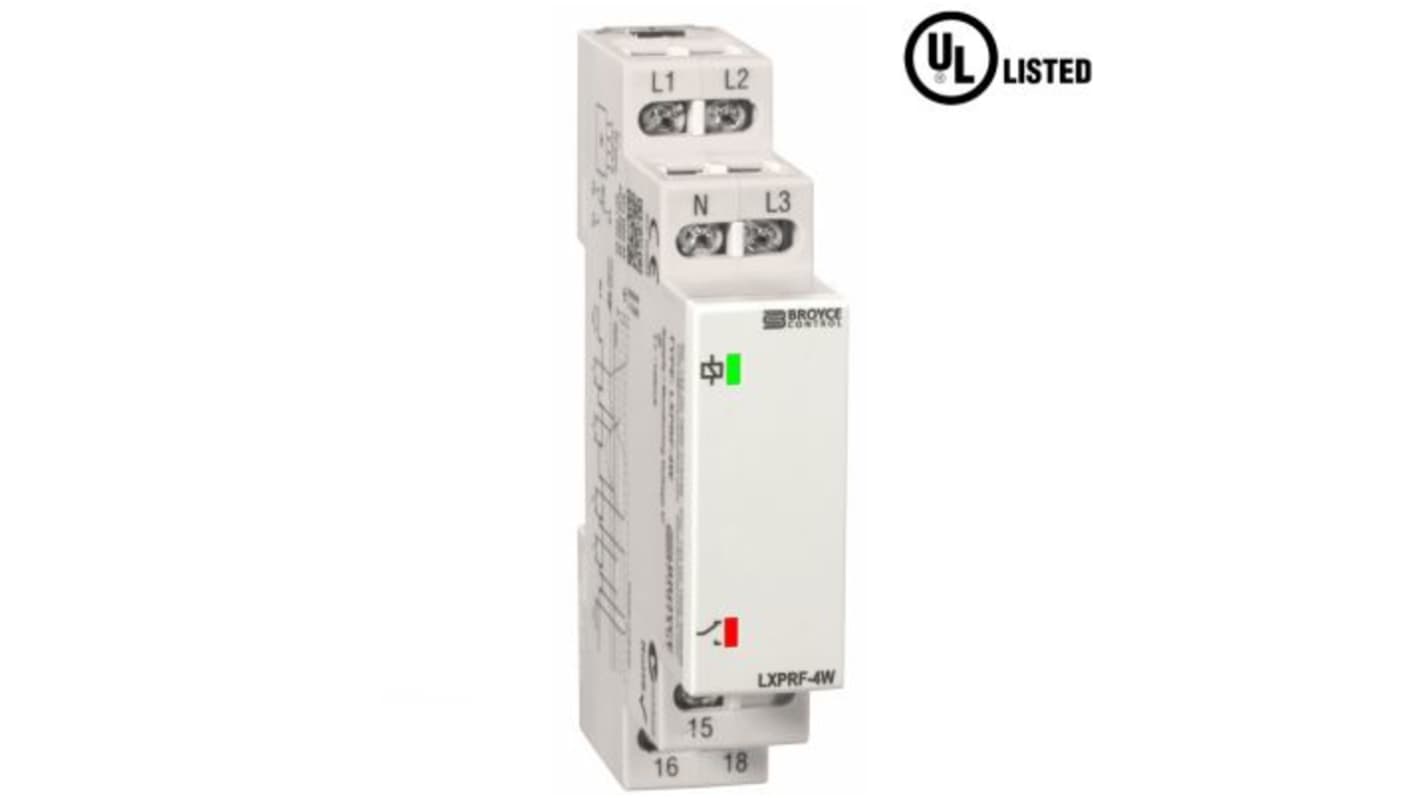 Broyce Control Phase, Voltage Monitoring Relay, 3 Phase, SPDT, DIN Rail