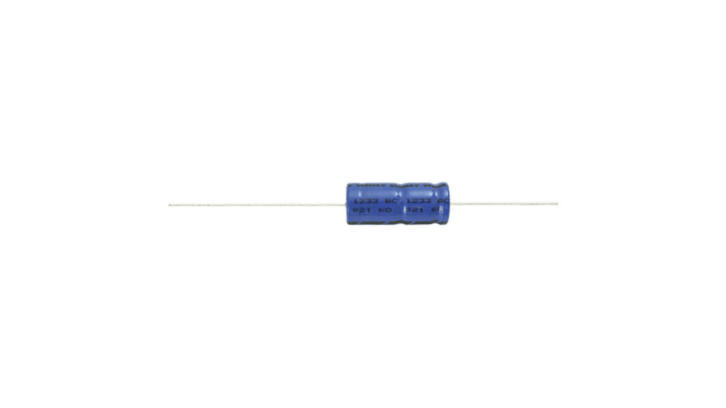 Condensatore Vishay, serie 021 ASM, 4.7μF, 63V cc, ±20%, +85°C, Assiale, Foro passante