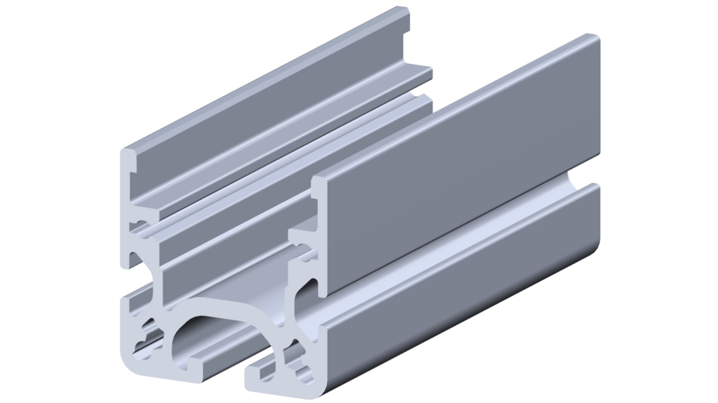 RS PRO Silver Aluminium Roller Guide Rail, 40 x 40 mm, 5mm Groove