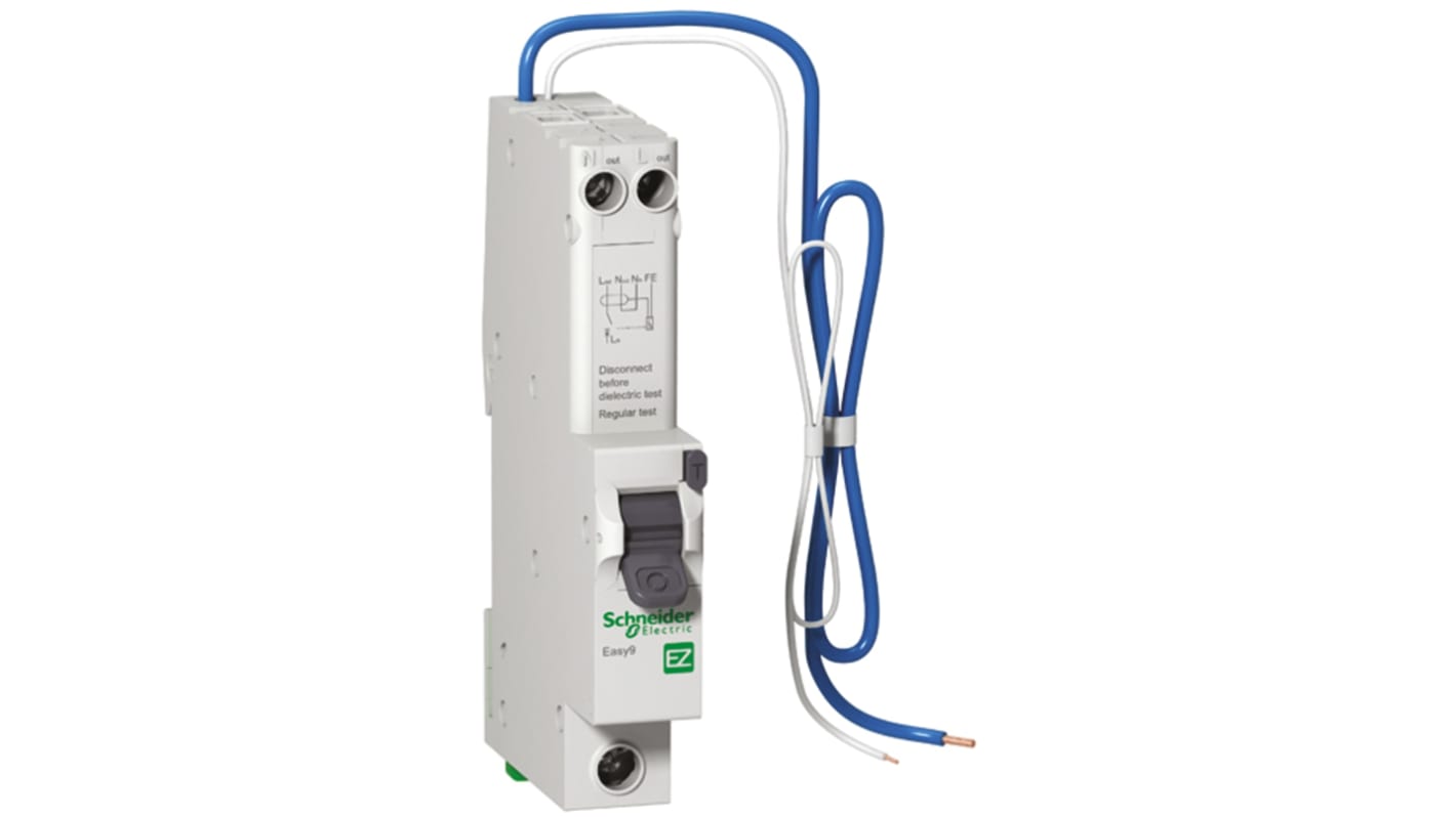 Schneider Electric 40A 1P+NP RCBO AB 型剩余电流动作断路器, 230V, EZ9系列