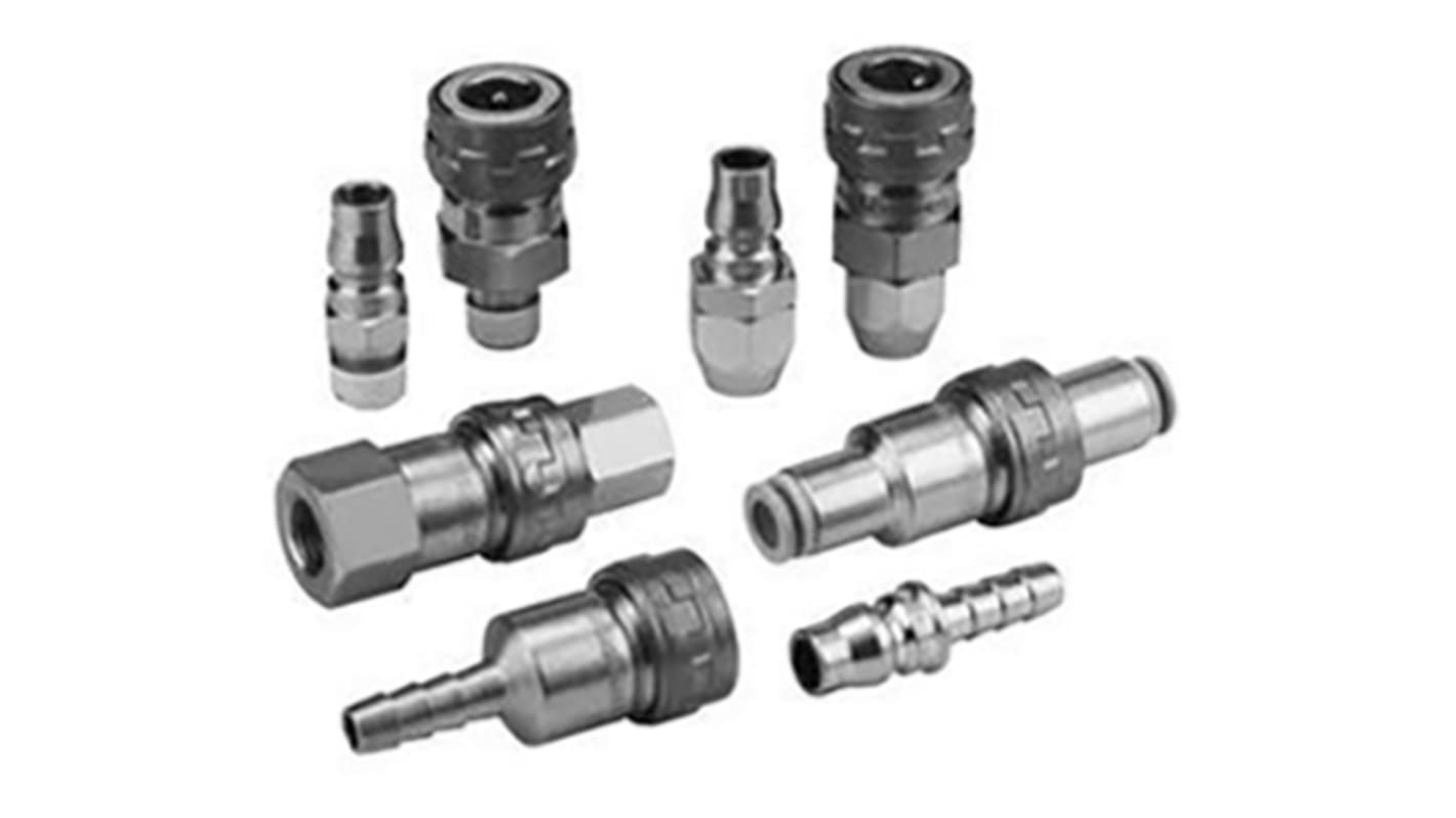 SMC Structural Steel Female Pneumatic Quick Connect Coupling, NPT 1/4 Female Threaded