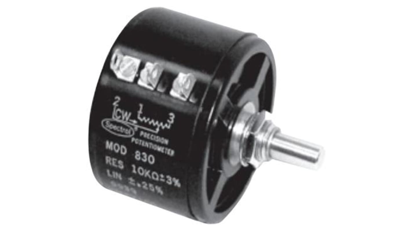 Vishay 830 1kΩ Rotary Potentiometer 3-Turns 1-Gang Bushing Mount, 830-1-1-102