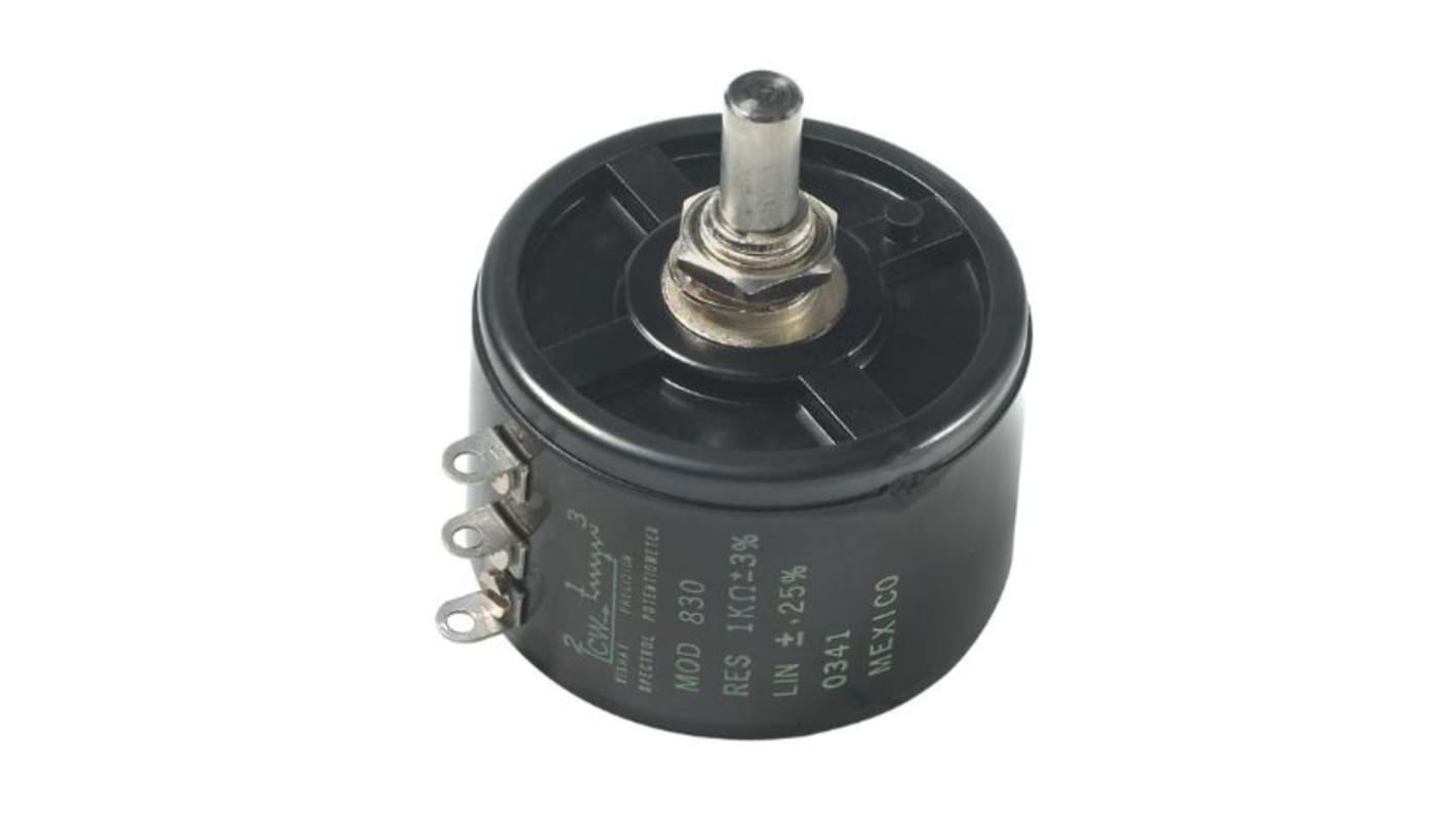 Vishay 10kΩ Rotary Potentiometer 3-Turns 1-Gang Bushing Mount, 830-1-1-103