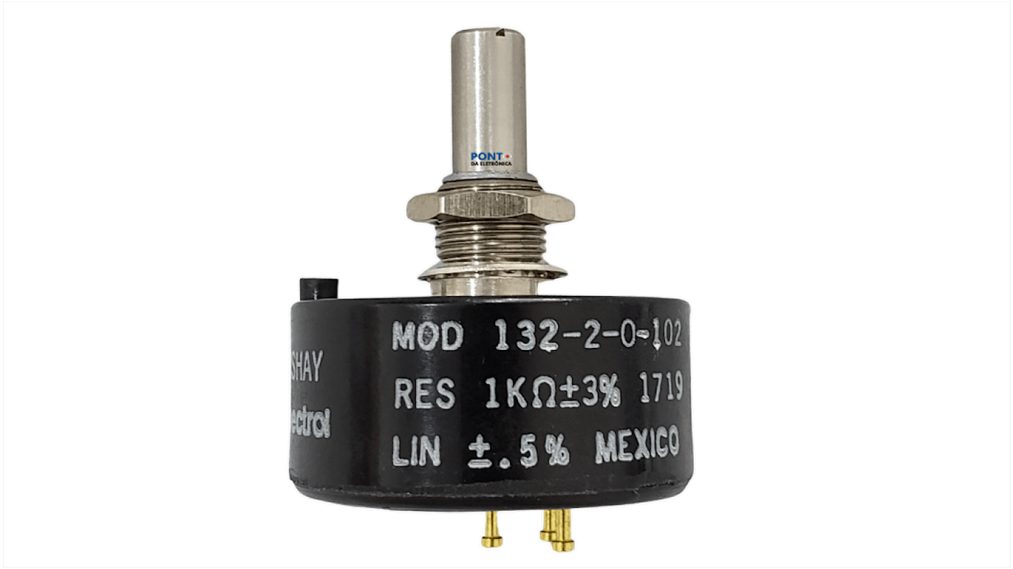 Vishay 1kΩ Rotary Potentiometer 1-Gang Bushing Mount, 132-2-0-102