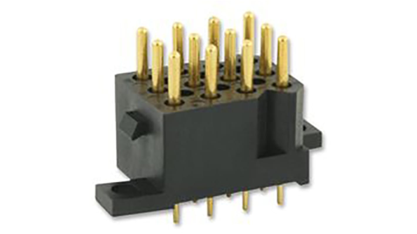 Souriau Through Hole 12P Heavy Duty Power Connector Plug, Rated At 7.5A