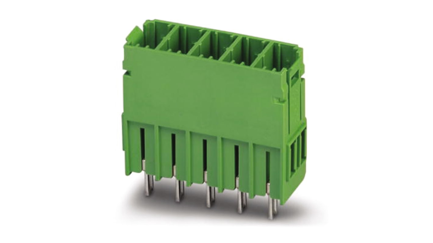 Phoenix Contact 7.62mm Pitch 4 Way Pluggable Terminal Block, Header, Solder Termination