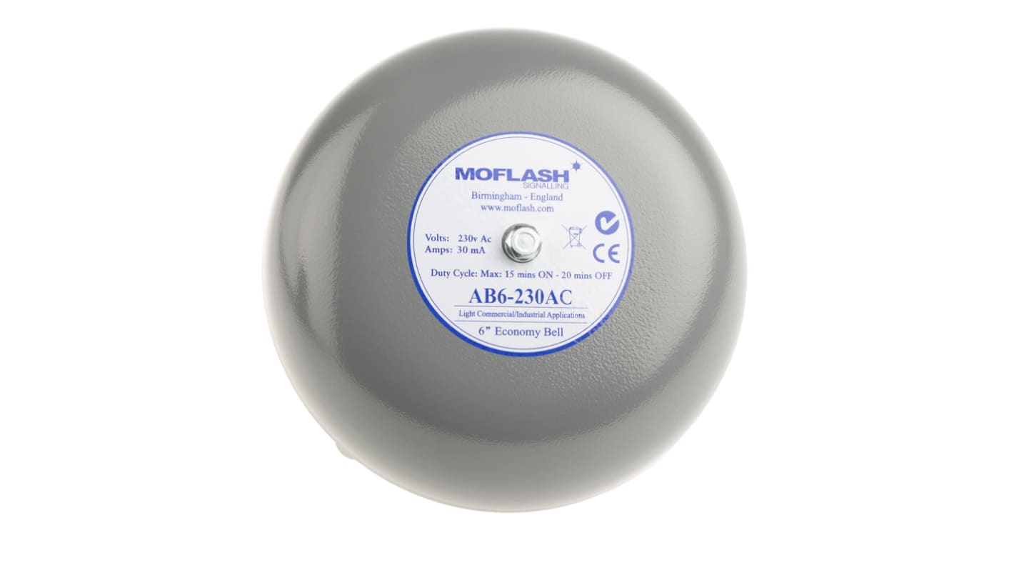 Moflash AB6 Series Wall Mount Siren, 230 V, 100dB at 1 m, IP44, AC, Single-Tone