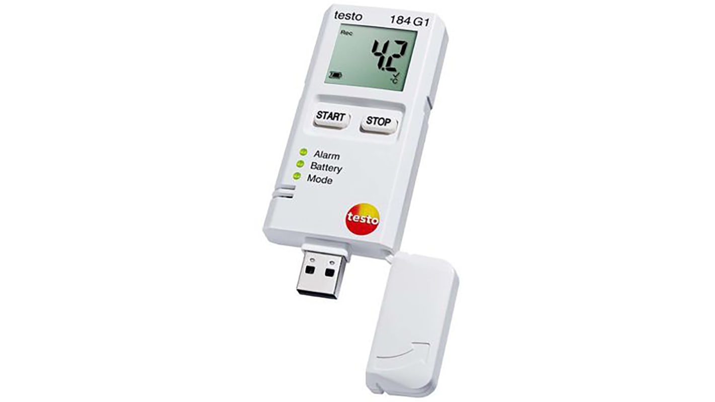 Registrador de datos Testo 184-G1, para Temperatura, con alarma, display LCD