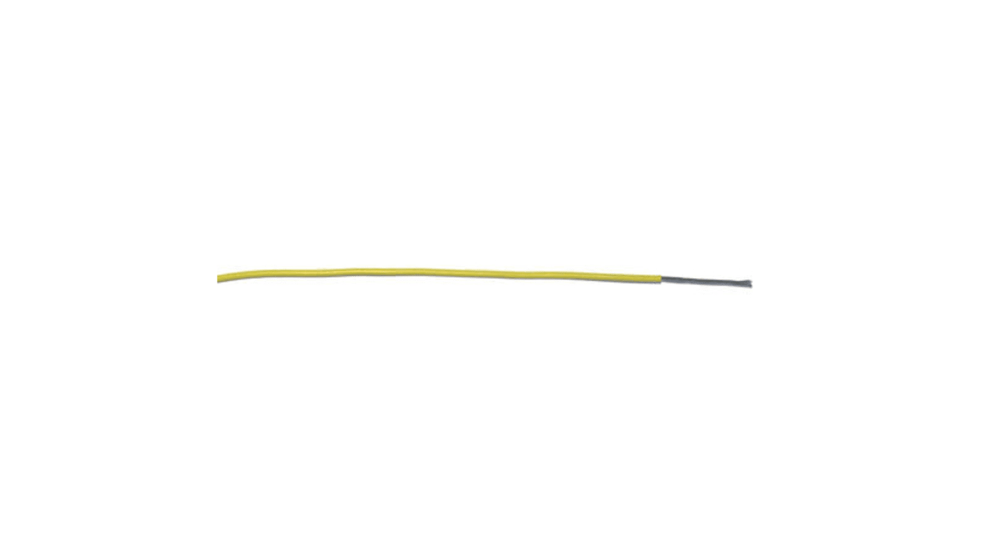 RS PRO Yellow 0.34 mm² Hook Up Wire, 22 AWG, 7/0.25 mm, 250m, PVC Insulation