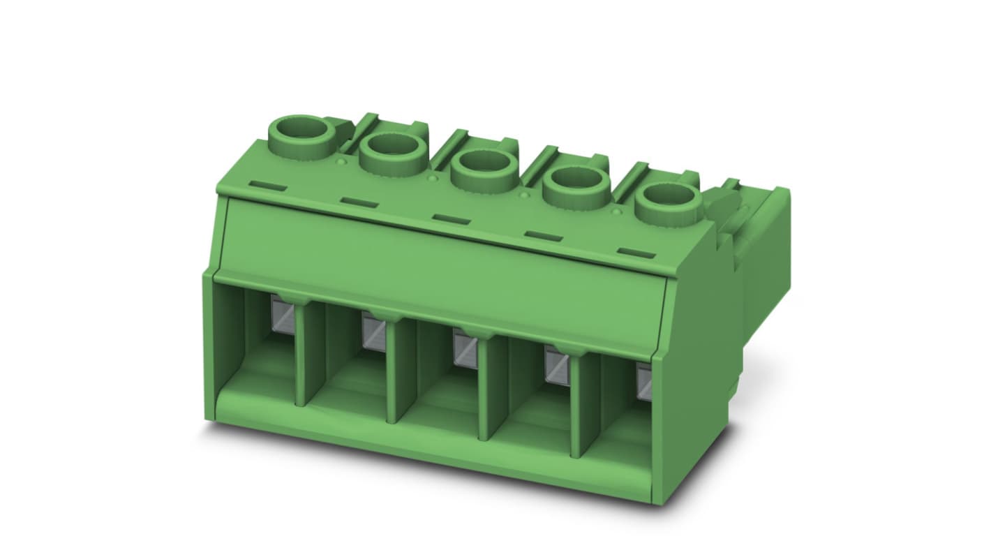 Phoenix Contact, 7.62mm Pitch, PC 5/ 8-ST1-7.62, 8 Way, Pluggable Terminal Block, Plug, Screw Termination, 1777781