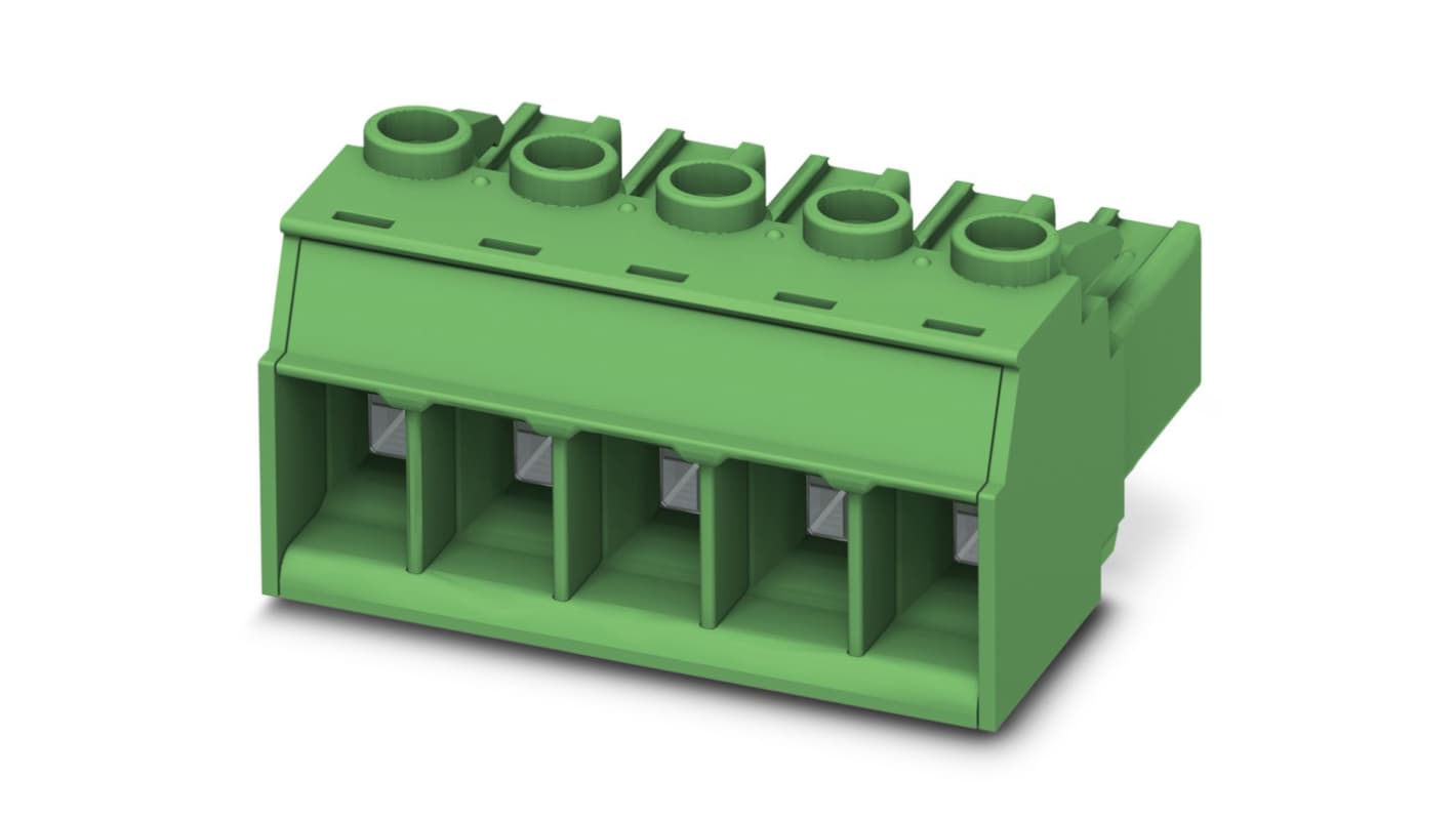 Phoenix Contact, 7.62mm Pitch, PC 5/ 9-ST1-7.62, 9 Way, Pluggable Terminal Block, Plug, Screw Termination, 1777794