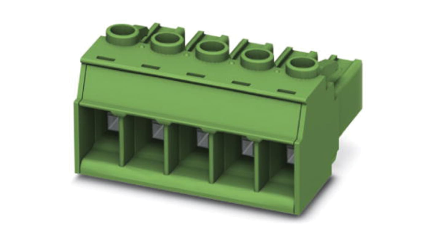 Phoenix Contact, 7.62mm Pitch, PC 5/12-ST1-7.62, 12 Way, Pluggable Terminal Block, Plug, Screw Termination, 1777820