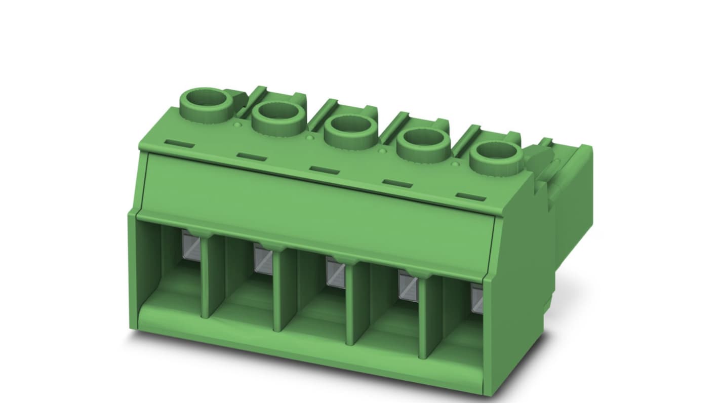 Phoenix Contact, 7.62mm Pitch, PC 5/ 8-ST2-7.62, 8 Way, Pluggable Terminal Block, Plug, Screw Termination, 1778007